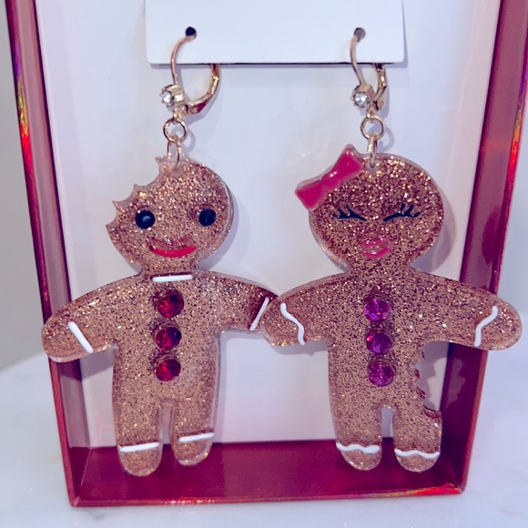 New Betsey Johnson Gingerbread Man & Lady Earrings - Picture 15 of 16